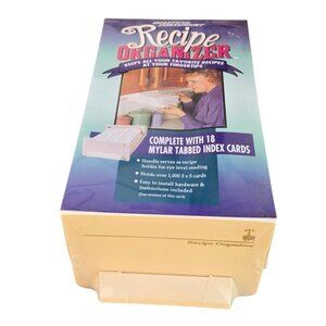 Vintage Under Cabinet Recipe Box Organizer NOS Space Saver Drawer 1000 Card